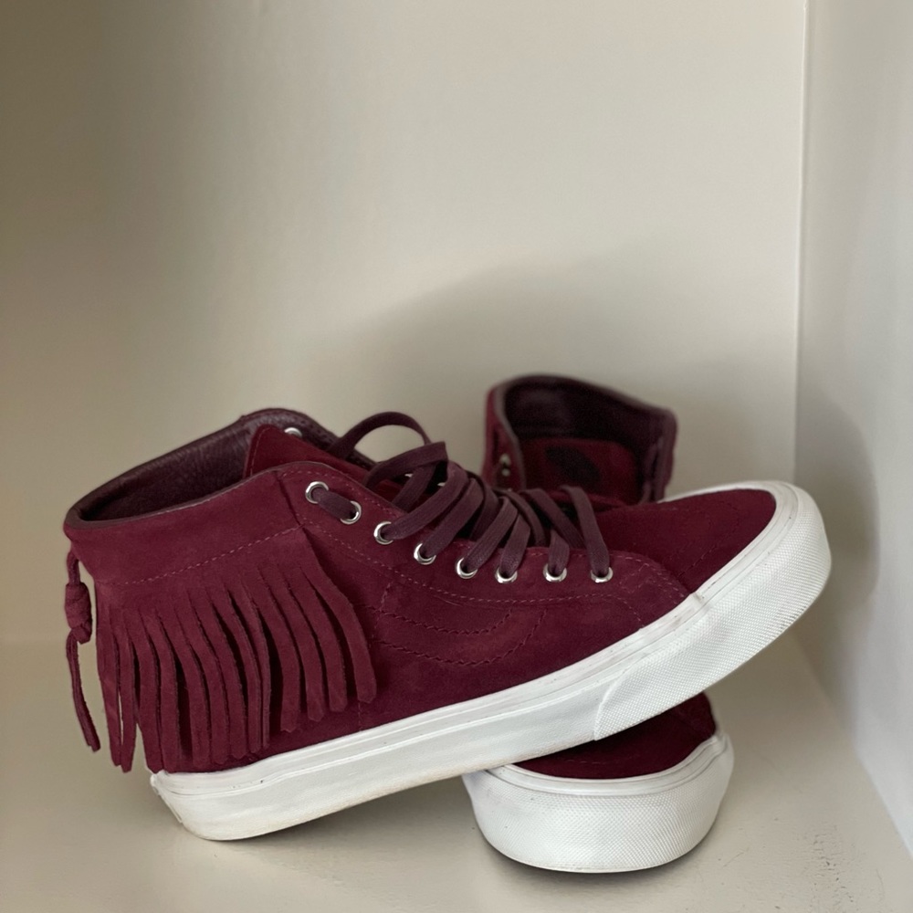 Vans Port Royale Fringed Old Skol SK8-Hi Suede Leather Sneakers 8